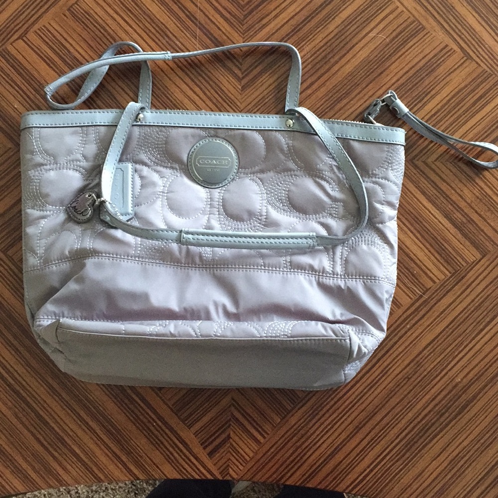 Medium gray coach purse
